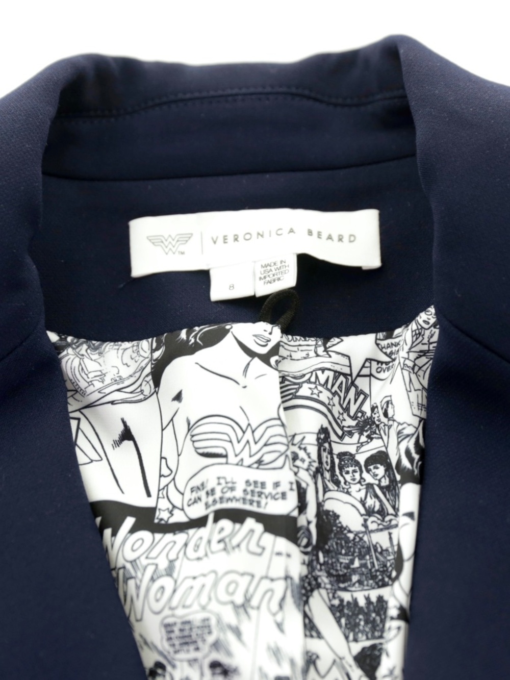 Veronica Beard x Wonder Women Miller Dickey Navy Jacket Blazer 8 RARE Collector - Picture 10 of 12